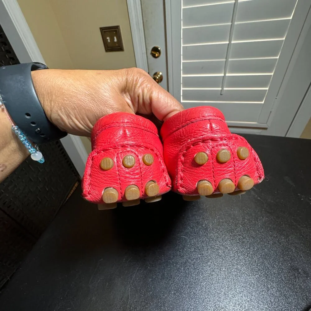 Coach size 7.5 red driving slip on loafers